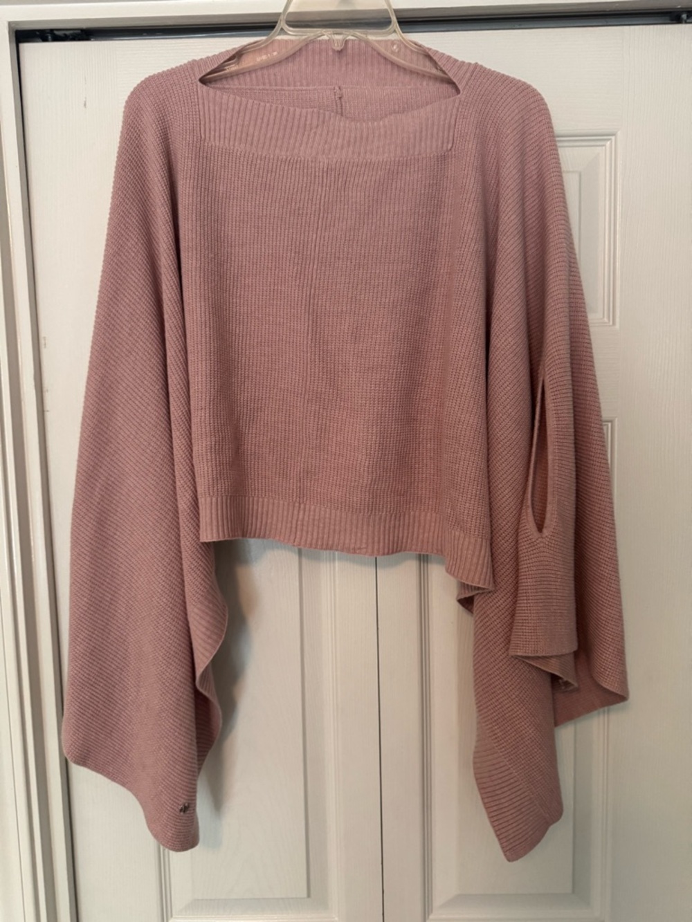 Lululemon Shawl Sweater.  Soft Knit Pink Draped Sleeve Pullover.